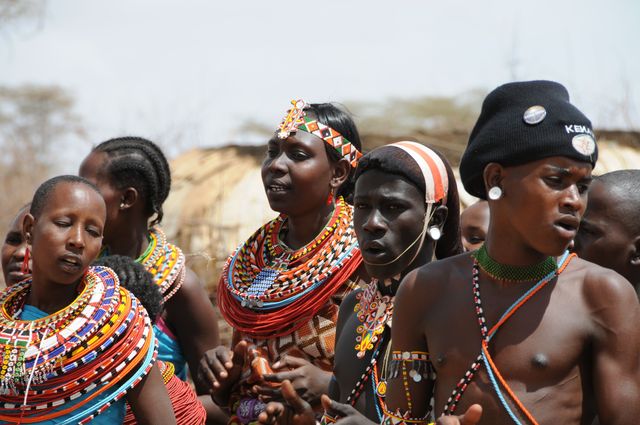 Samburu women and warriors